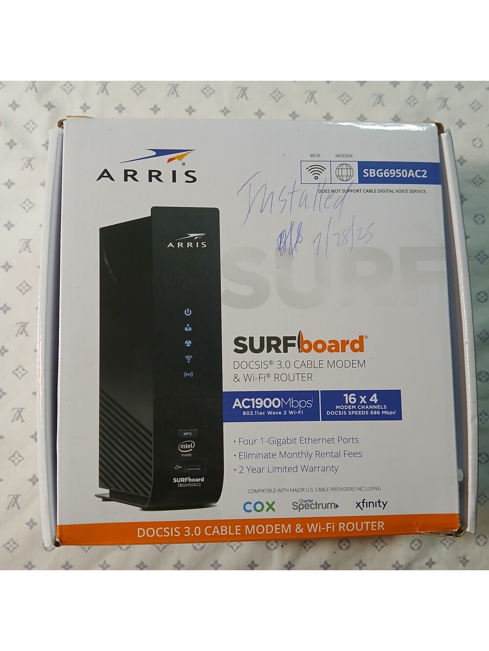 Arris Surfboard Docsis 30 Cable Modem Wifi Router Ac1900 Sbg6950ac2 Black